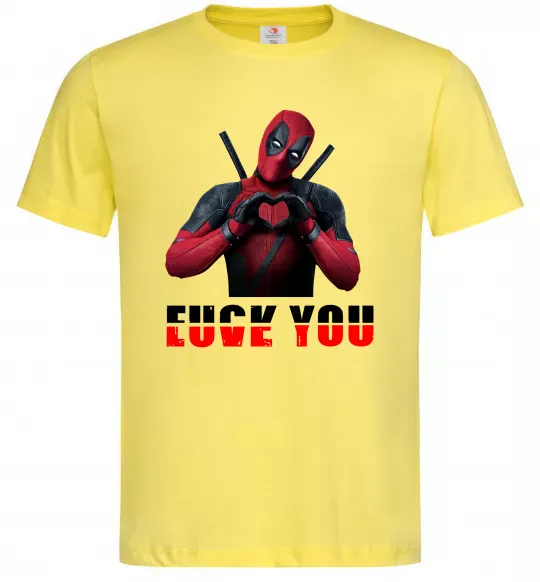 Мужская футболка Deadpool f*ck you love you Лимонный фото