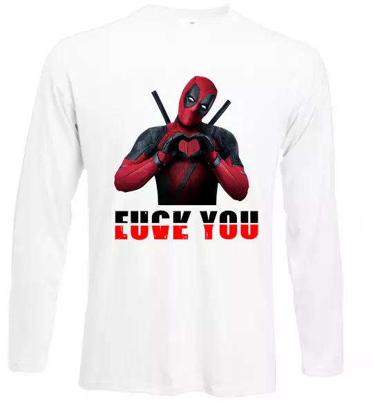 Лонгслив Deadpool f*ck you love you Белый фото