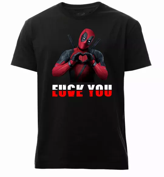Мужская премиум футболка Deadpool f*ck you love you Черный фото