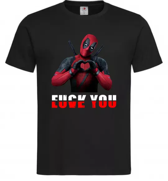 Мужская футболка Deadpool f*ck you love you Черный фото