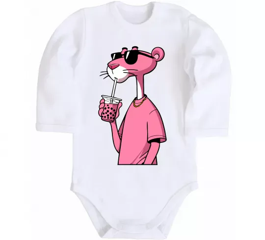 Детский боди Pink Pantera Белый фото