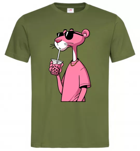 Чоловіча футболка Pink Pantera Оливковий фото