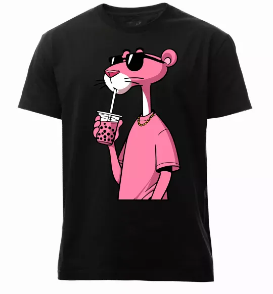 Чоловіча преміум футболка Pink Pantera Чорний фото