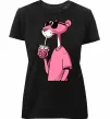 Женская премиум футболка Pink Pantera Черный фото