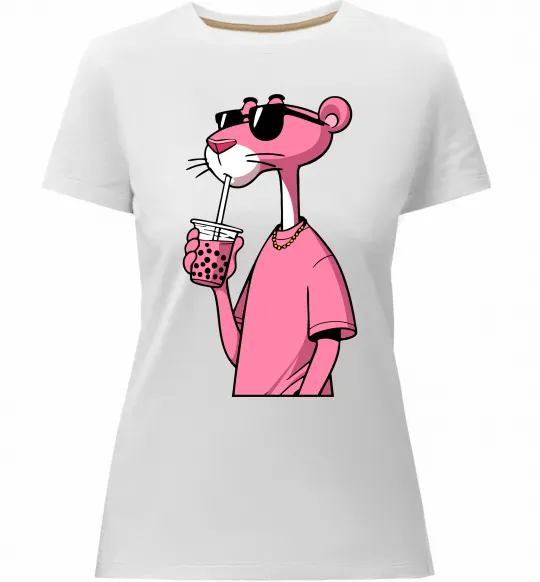 Женская премиум футболка Pink Pantera Белый фото