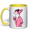 Чашка с цветной ручкой Pink Pantera Солнечно желтый фото