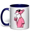 Чашка с цветной ручкой Pink Pantera Глубокий темно-синий фото
