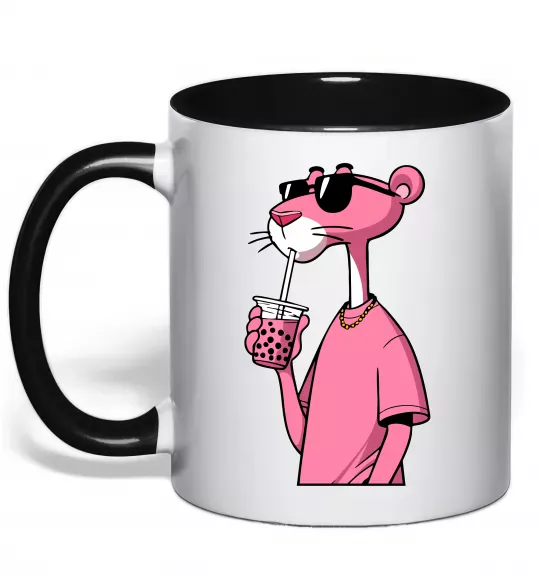 Чашка с цветной ручкой Pink Pantera Черный фото
