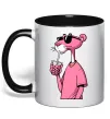 Чашка с цветной ручкой Pink Pantera Черный фото