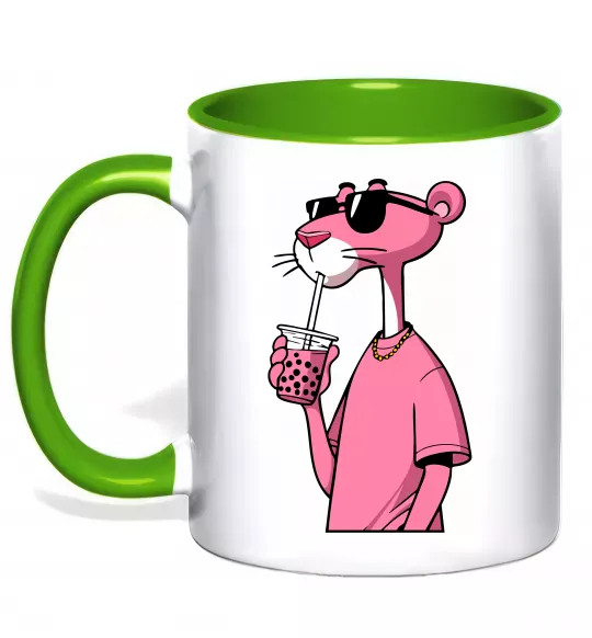 Чашка с цветной ручкой Pink Pantera Зеленый фото