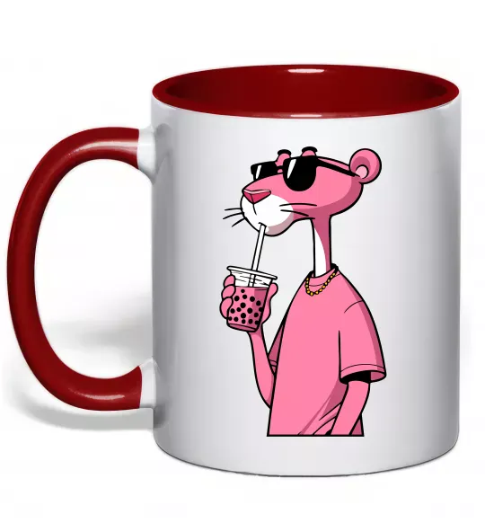 Чашка с цветной ручкой Pink Pantera Красный фото