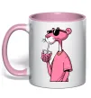 Чашка с цветной ручкой Pink Pantera Нежно розовый фото