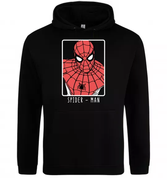 Женская толстовка (худи) Spider-man looking Черный фото