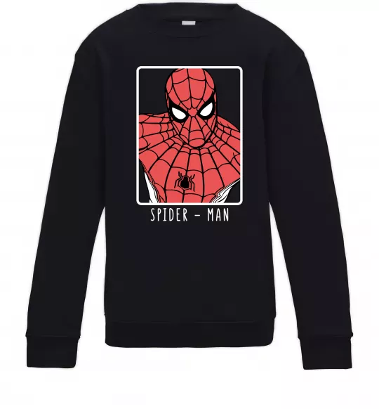 Детский Свитшот Spider-man looking Черный фото