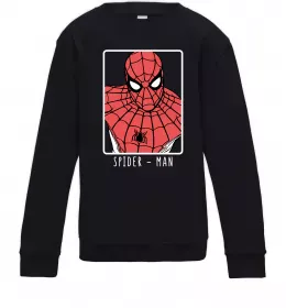 Детский Свитшот Spider-man looking Черный фото