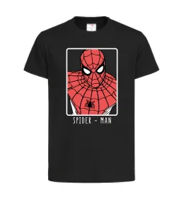 Детская футболка Spider-man looking Черный фото