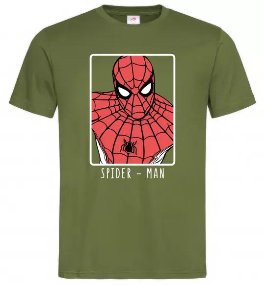Чоловіча футболка Spider-man looking Оливковий фото