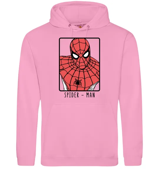 Мужская толстовка (худи) Spider-man looking Розовый фото