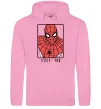 Мужская толстовка (худи) Spider-man looking Розовый фото