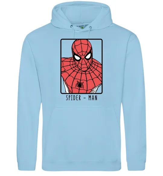 Женская толстовка (худи) Spider-man looking Голубой фото