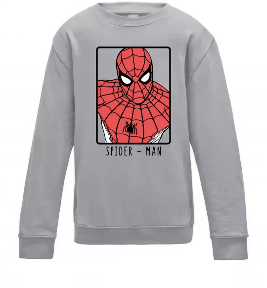 Детский Свитшот Spider-man looking Серый меланж фото