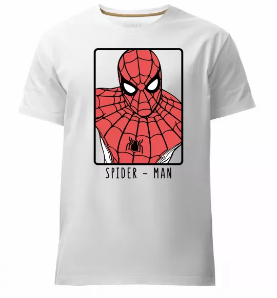 Мужская премиум футболка Spider-man looking Белый фото