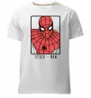 Мужская премиум футболка Spider-man looking Белый фото