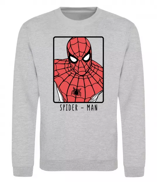 Свитшот Spider-man looking Серый меланж фото