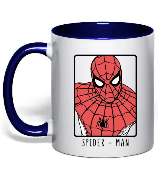 Чашка с цветной ручкой Spider-man looking Глубокий темно-синий фото