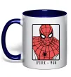 Чашка с цветной ручкой Spider-man looking Глубокий темно-синий фото
