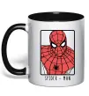 Чашка с цветной ручкой Spider-man looking Черный фото