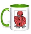 Чашка с цветной ручкой Spider-man looking Зеленый фото