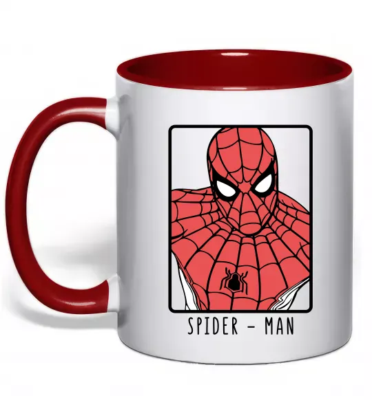 Чашка с цветной ручкой Spider-man looking Красный фото