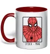 Чашка с цветной ручкой Spider-man looking Красный фото