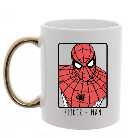 Чашка с цветной ручкой Spider-man looking Золото фото