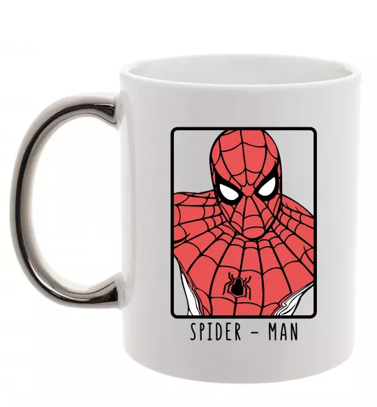 Чашка с цветной ручкой Spider-man looking Серебро фото