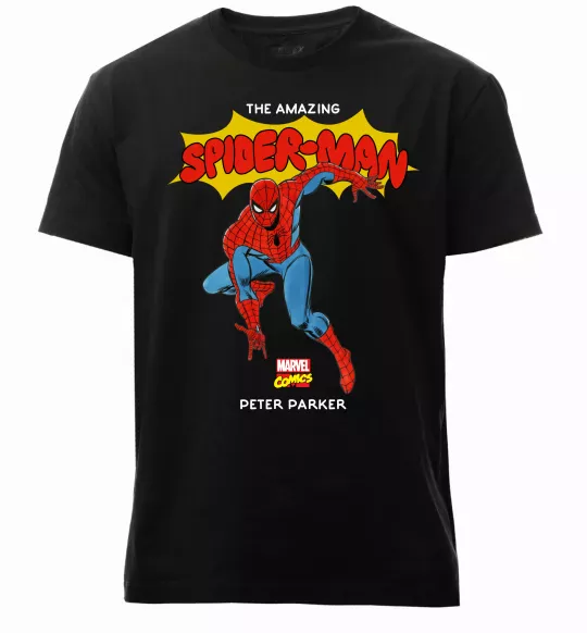 Чоловіча преміум футболка Marvel comics Spider man Чорний фото