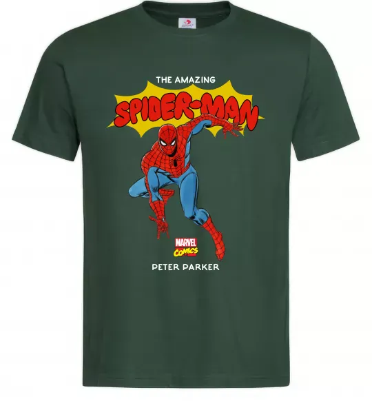 Мужская футболка Marvel comics Spider man Темно-зеленый фото