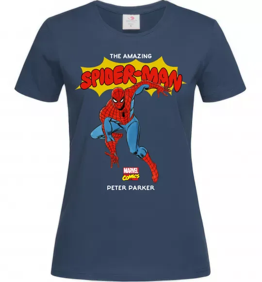 Жіноча футболка Marvel comics Spider man Темно-синій фото