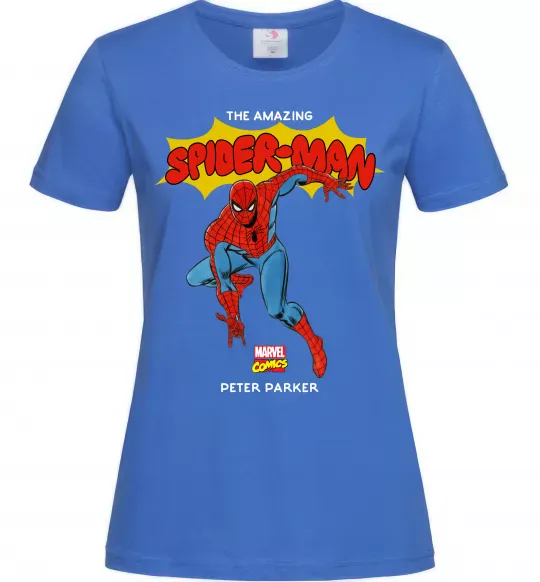 Жіноча футболка Marvel comics Spider man Яскраво-синій фото
