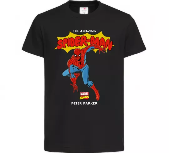 Детская футболка Marvel comics Spider man Черный фото