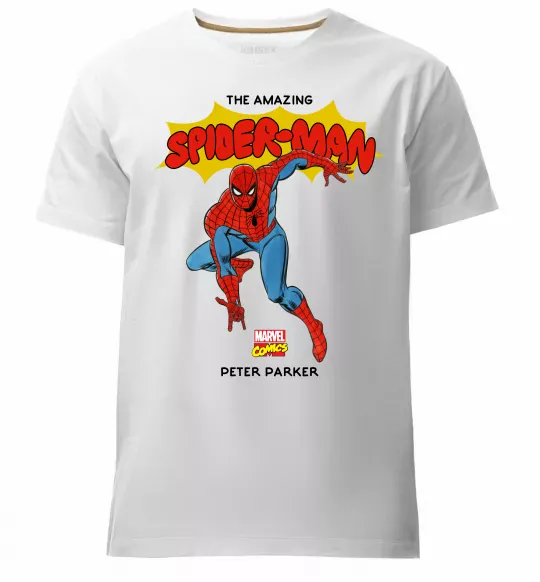 Чоловіча преміум футболка Marvel comics Spider man Білий фото