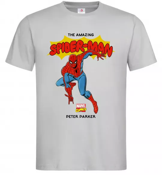 Мужская футболка Marvel comics Spider man Серый фото