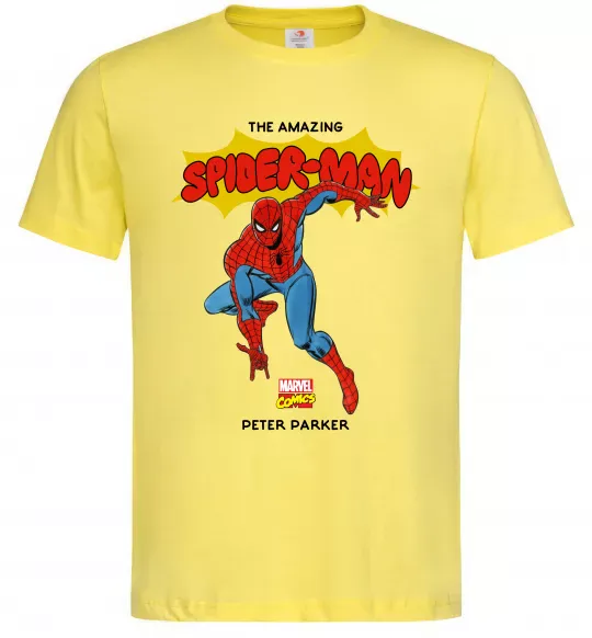 Мужская футболка Marvel comics Spider man Лимонный фото