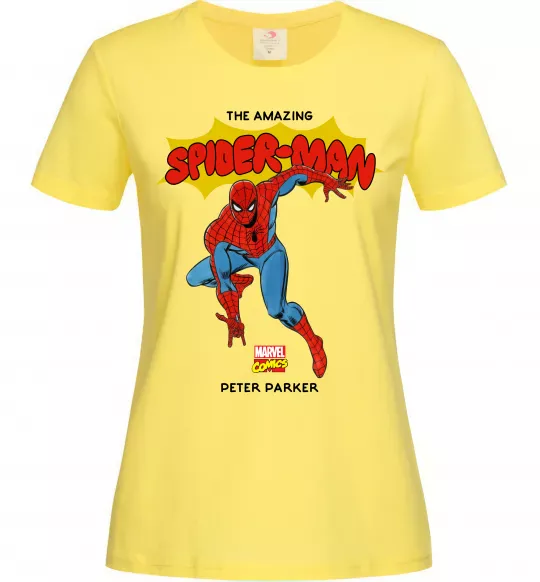 Жіноча футболка Marvel comics Spider man Лимонний фото