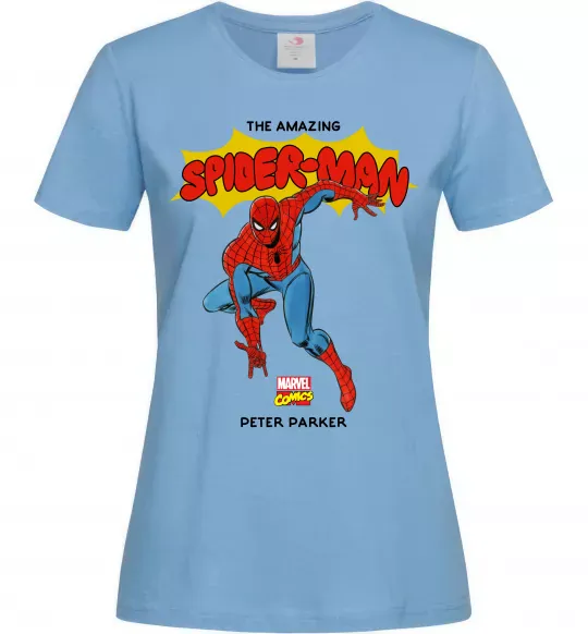 Жіноча футболка Marvel comics Spider man Блакитний фото
