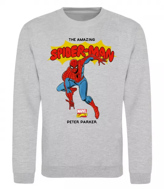 Свитшот Marvel comics Spider man Серый меланж фото