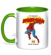 Чашка з кольоровою ручкою Marvel comics Spider man Лаймовий фото