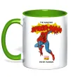 Чашка з кольоровою ручкою Marvel comics Spider man Зелений фото