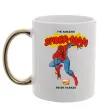 Чашка з кольоровою ручкою Marvel comics Spider man Золото фото